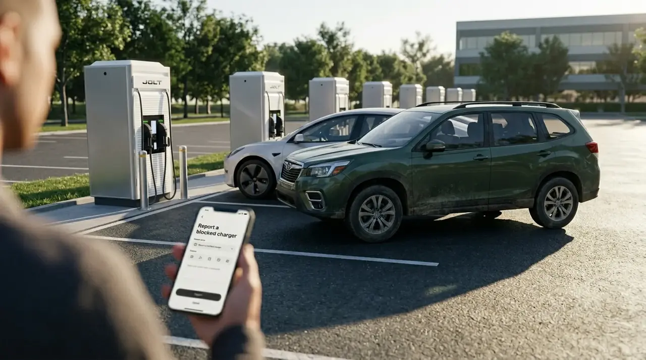 What can I do if the charging station is blocked?