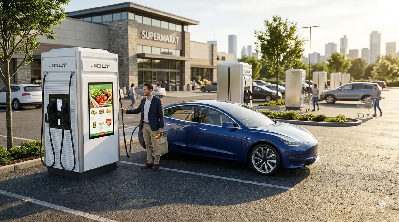 Supermarkt met laadstation: meer omzet en bezoekers